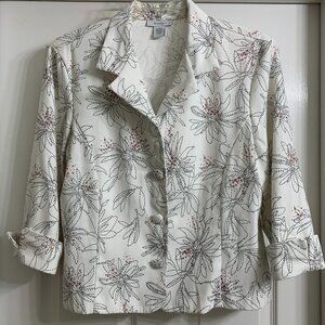 Dress Barn Women's White Decorated Jacket Size XL